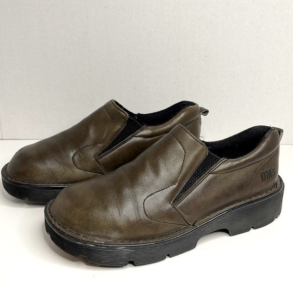 Vintage Dr. Martens Green Loafers Size 9.5 Chunky Slip On Made in England - Picture 2 of 12